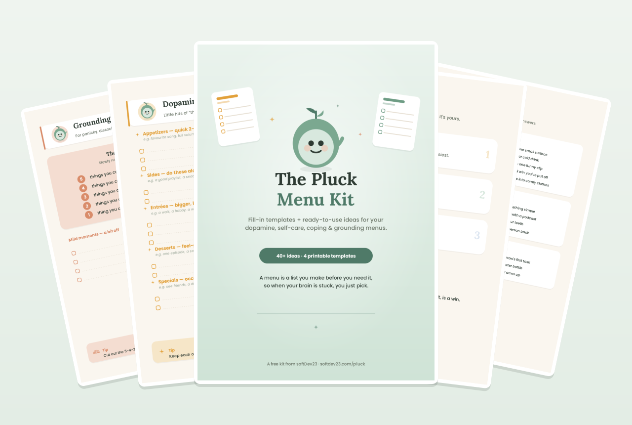 A preview of the Pluck Menu Kit