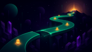 A forgiving progress path with no penalty for a gap, representing a Habitica alternative.