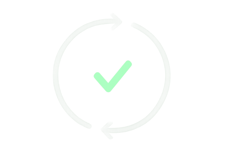 A closed feedback loop of arrows circling a checkmark with a memory icon at the center, representing an AI agent workflow.