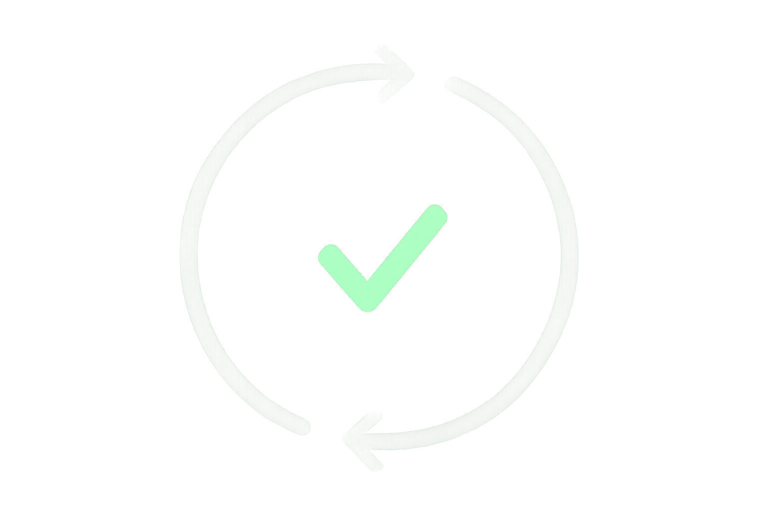 A closed feedback loop of arrows circling a checkmark with a memory icon at the center, representing an AI agent workflow.