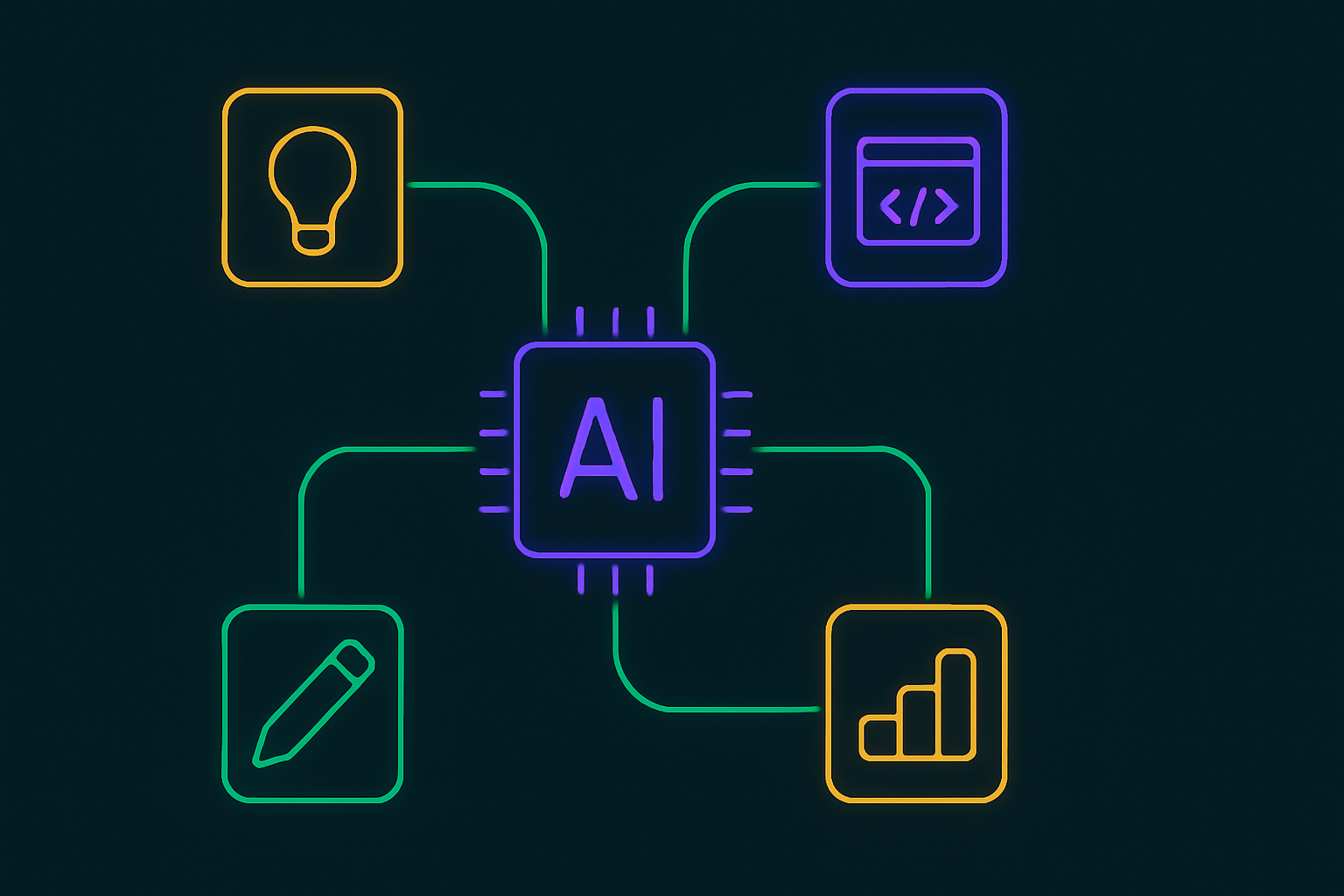 A central AI hub connected to a lean set of tool blocks, representing the best MCP servers for Claude Code.