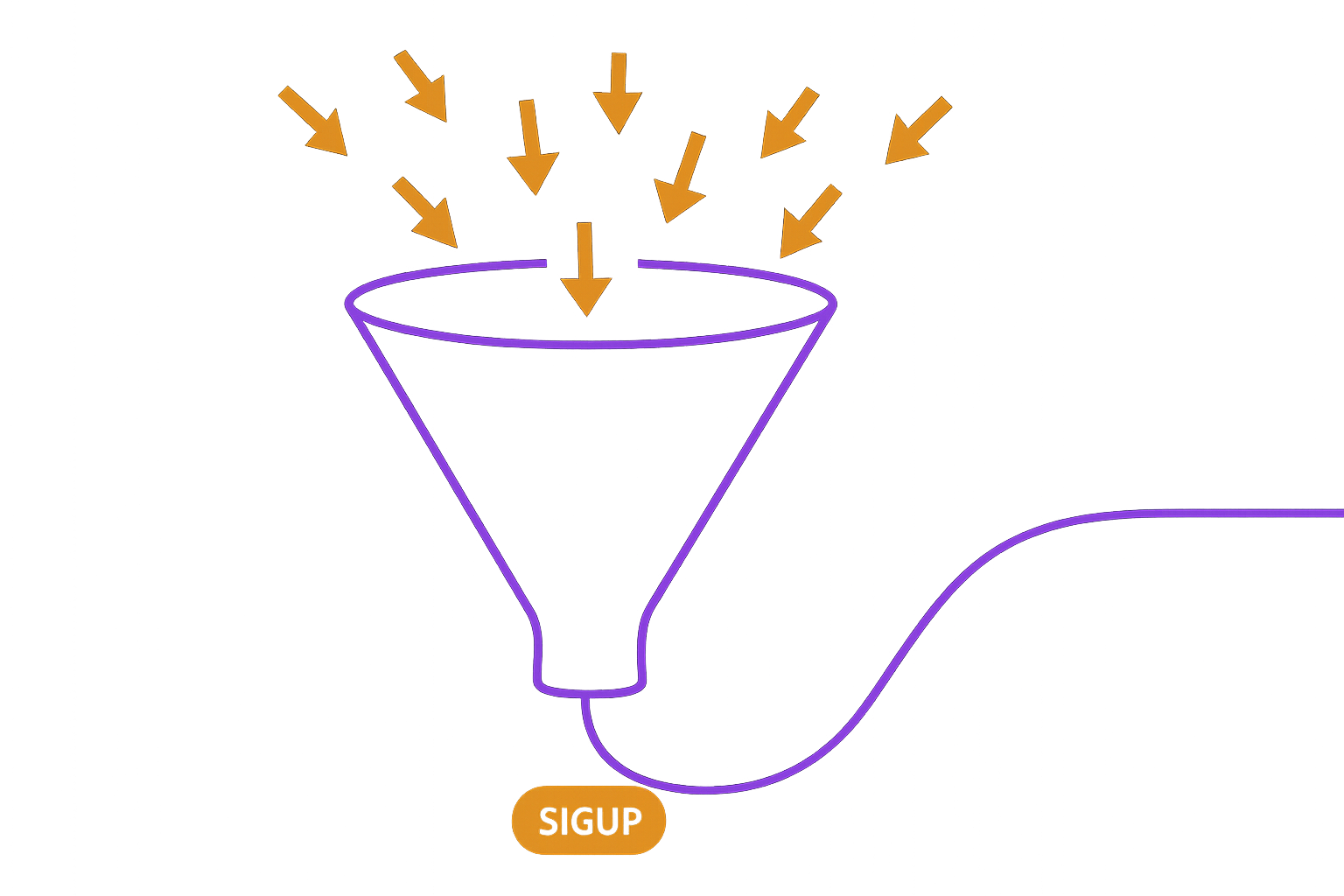 A leaky signup funnel being smoothed by a redesign, representing fixing a 90% bounce rate on a beta landing page.