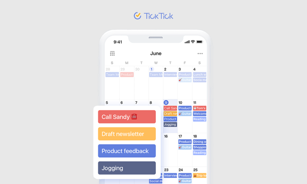 TickTick app combining tasks, calendar and reminders, used as an all-in-one ADHD to-do and planner app