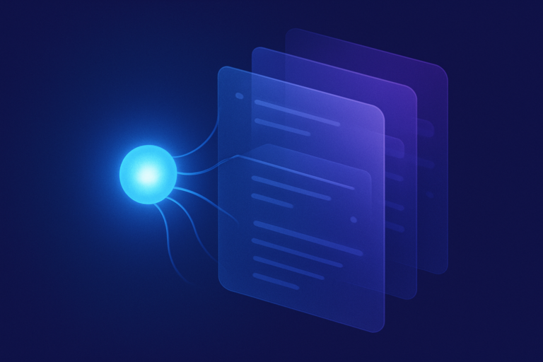 Abstract illustration of tiered AI memory architecture
