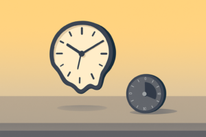 Illustration representing ADHD time blindness and perception of time