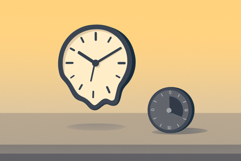 Illustration representing ADHD time blindness and perception of time