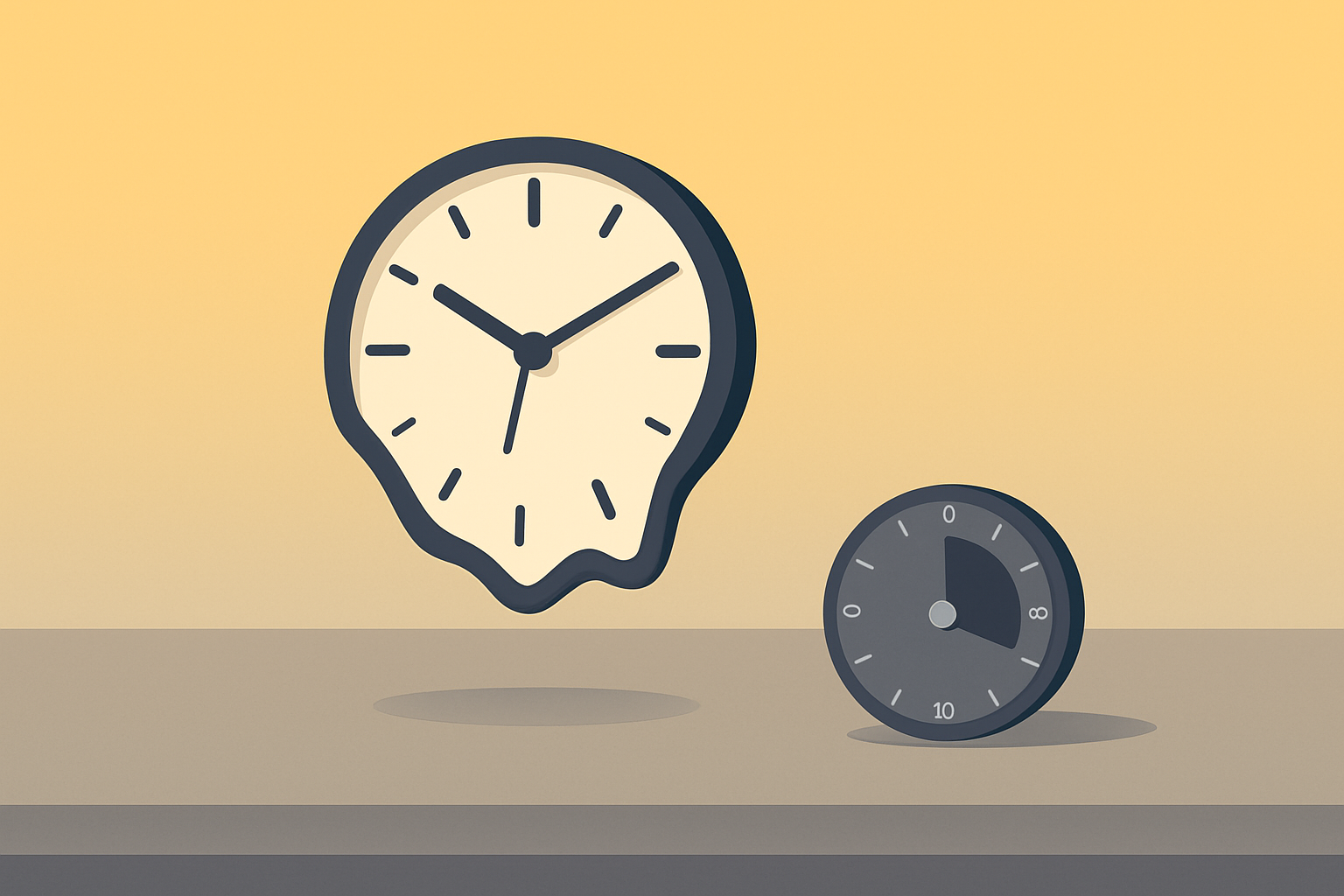 Illustration representing ADHD time blindness and perception of time