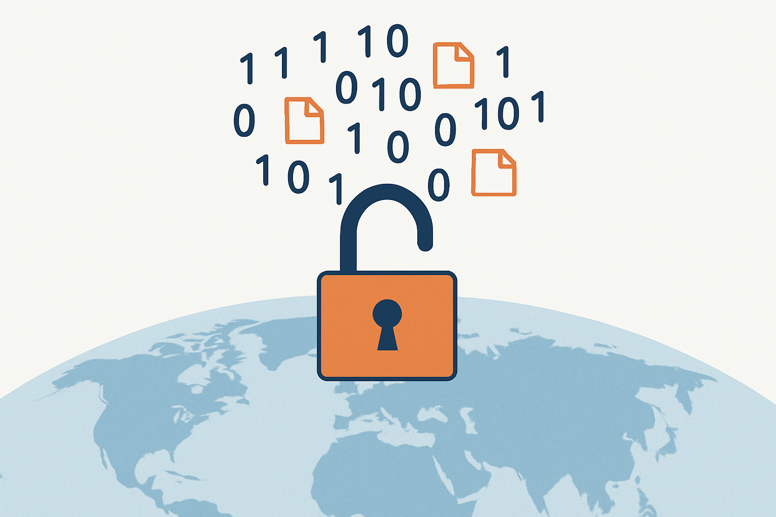 Illustration of an open file symbolizing an open-weight AI model that has already spread beyond anyone's control