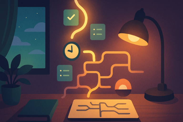 structured app alternative options arranged around a visual daily timeline