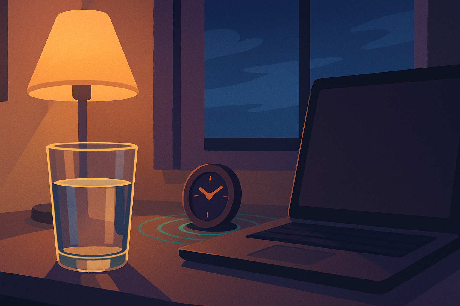 water reminder app windows desktop with a glass beside a laptop