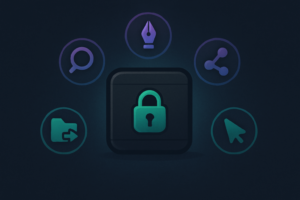 Obsidian AI plugins shown as search, writing, and agent tools around a dark note vault